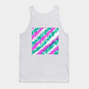 Pink and Teal Splatter Distressed Tank Top